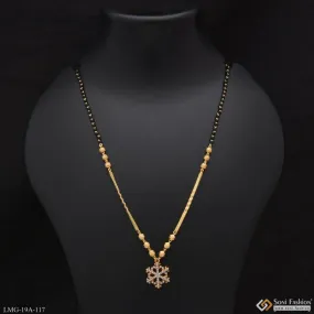 1 Gram Gold Forming Chokdi With Diamond Graceful Design Mangalsutra - Style A117