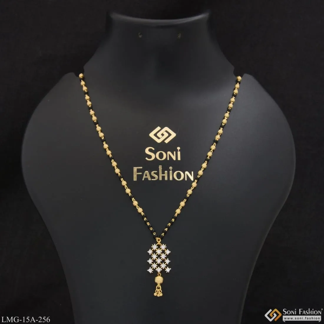 1 Gram Gold Plated Artisanal Graceful Design Mangalsutra for Women - Style A256