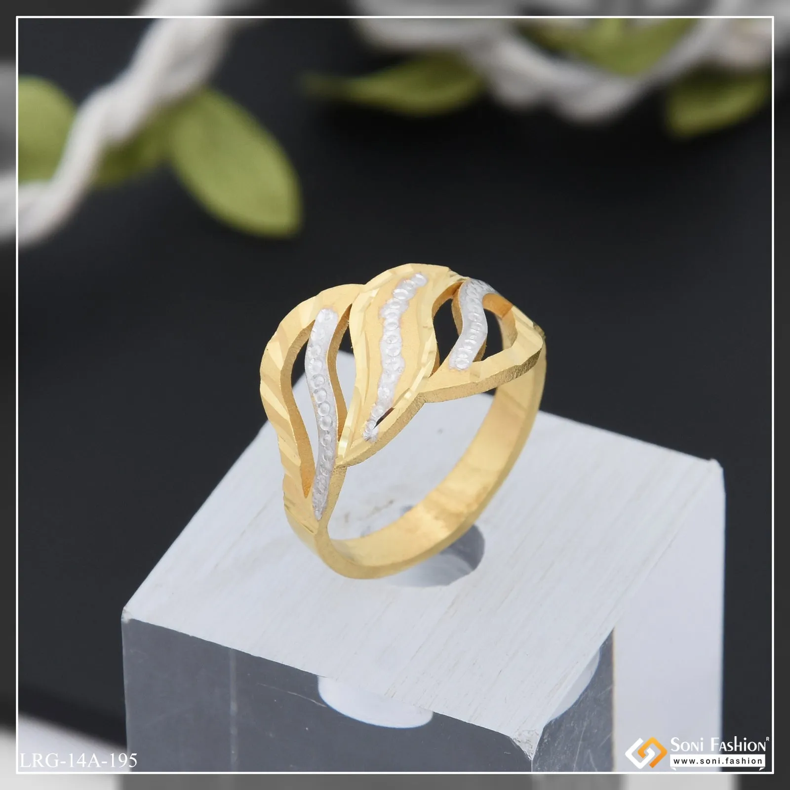 1 Gram Gold Plated Fashionable Graceful Design Ring for Ladies - Style A195