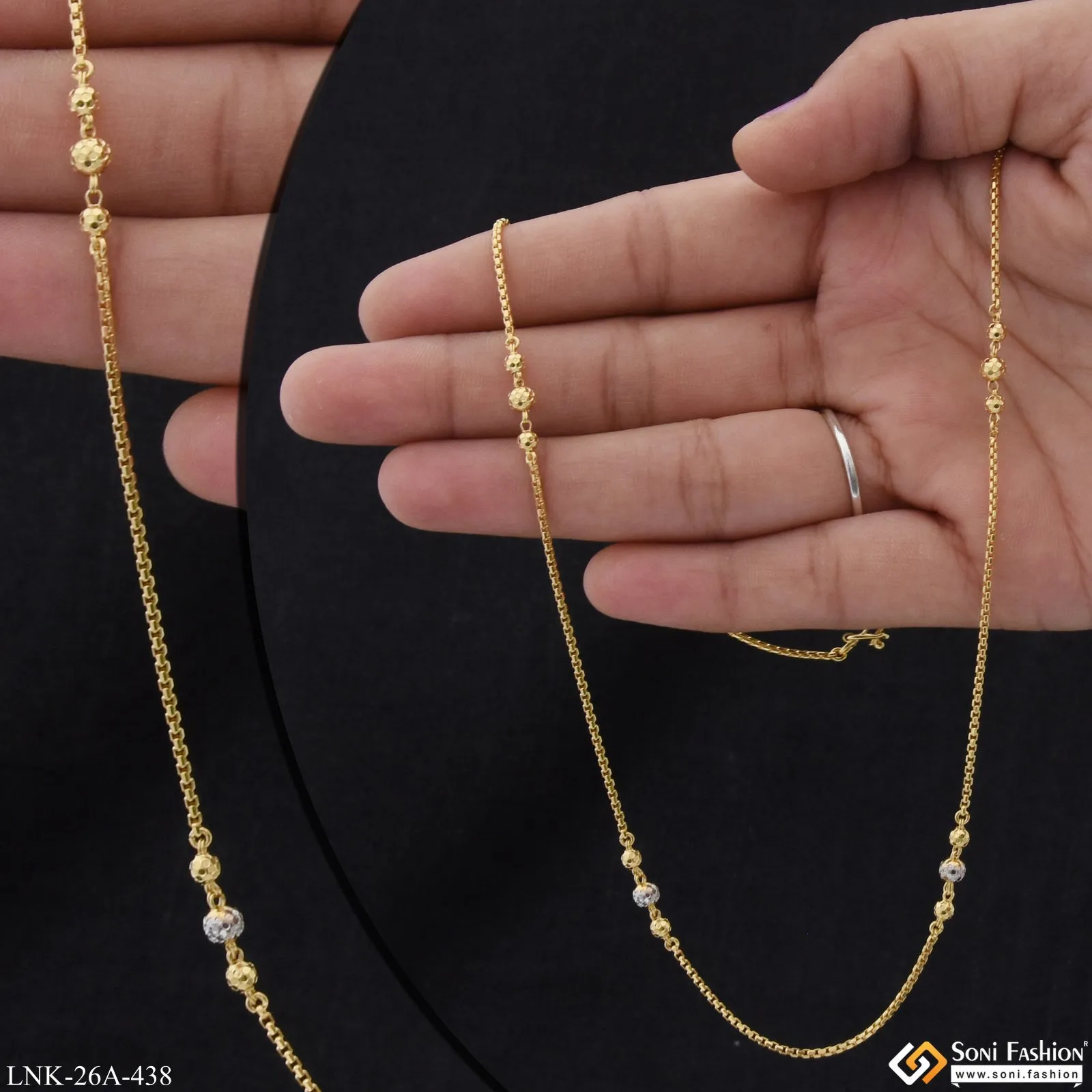 1 Gram Gold Plated Graceful Design Gold Plated Chain for Women - Style A438