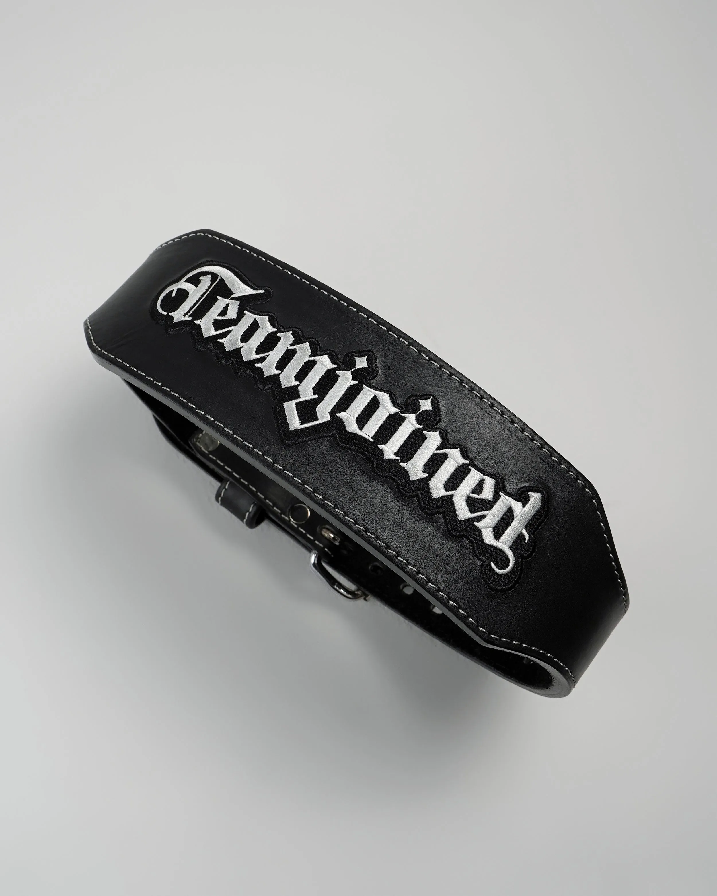 8MM Gothic Font Leather Lifting Belt