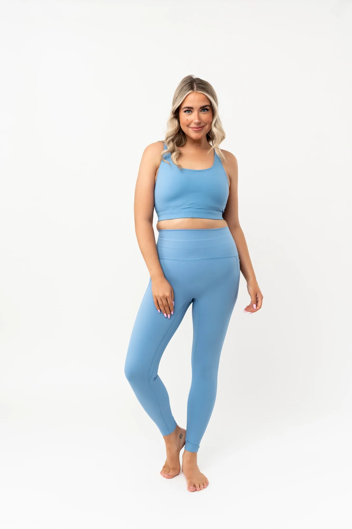 Agility High Waisted Athletic Leggings | Surface Blue