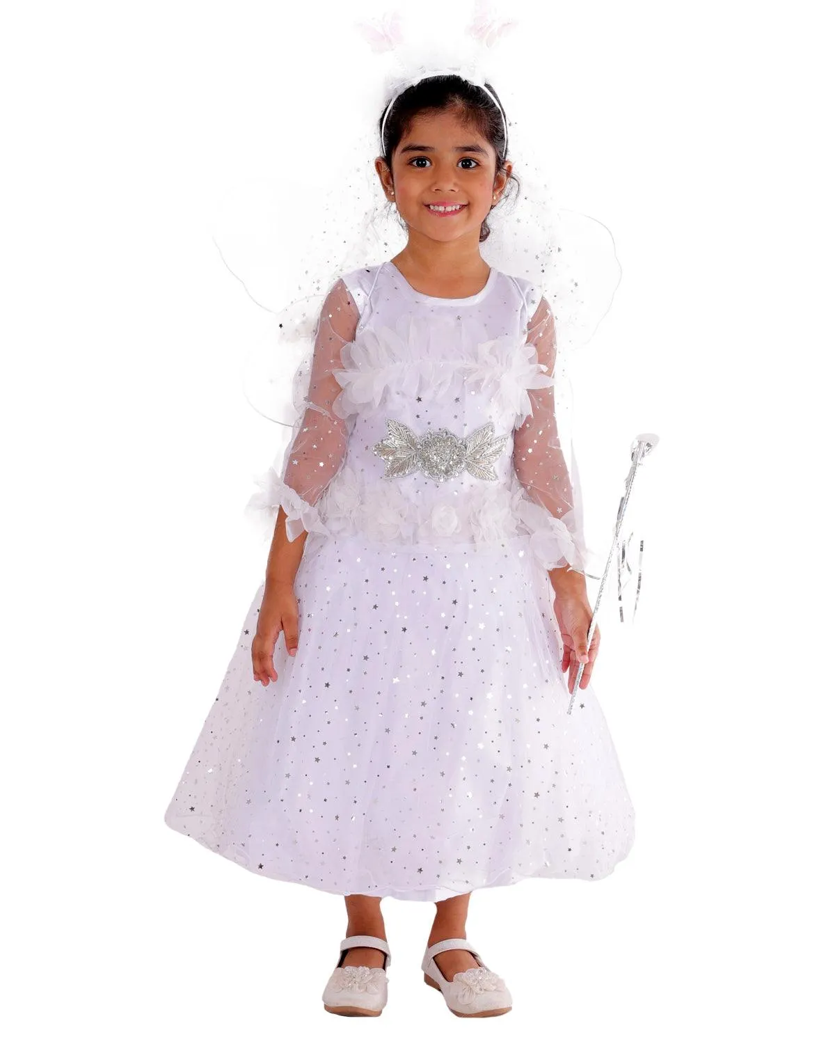 Ahhaaaa Kids Star Print A-Line Pari Dress/Christmas Dress/Maxi Dress/Gown