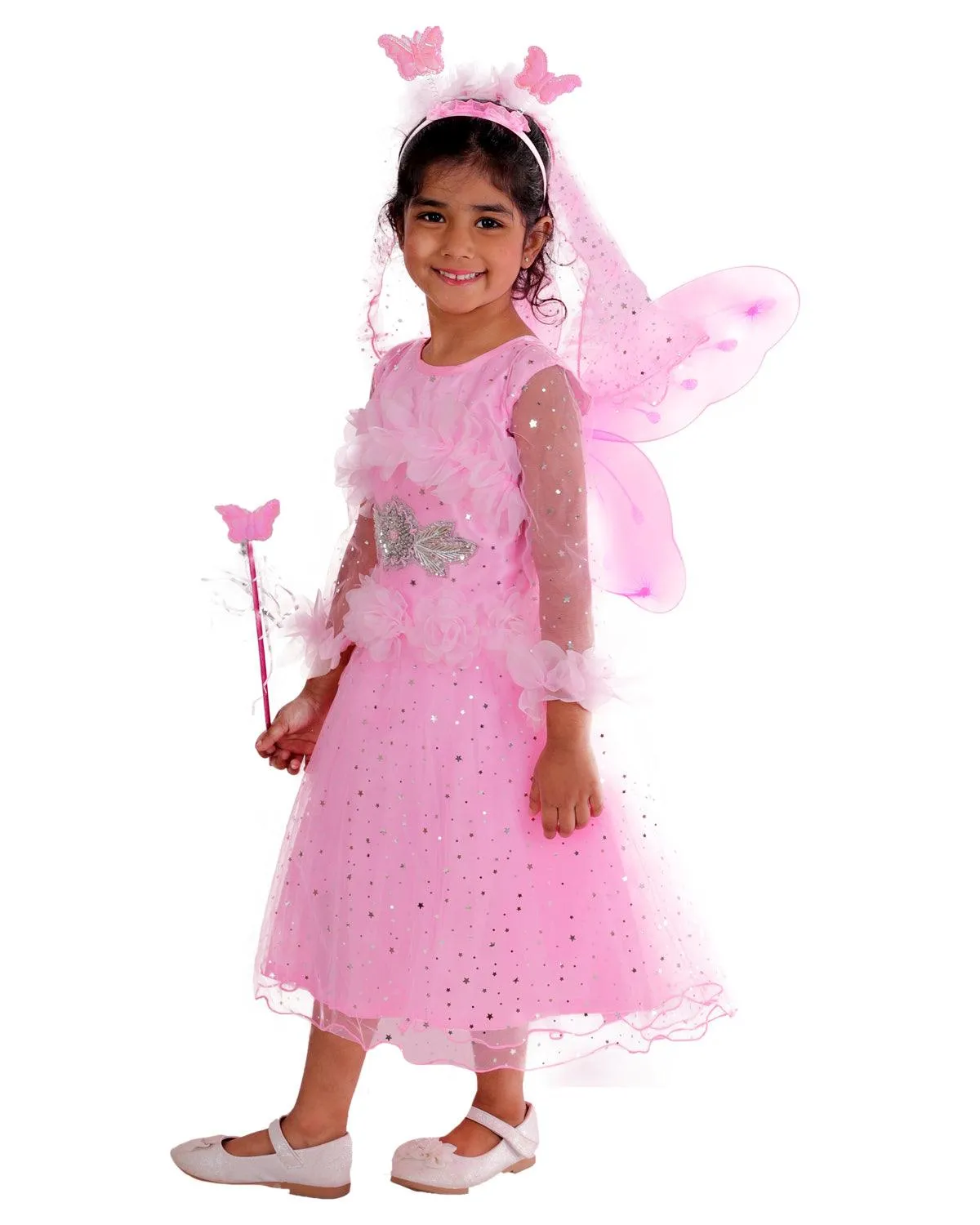 Ahhaaaa Kids Star Print A-Line Pari Dress/Christmas Dress/Maxi Dress/Gown