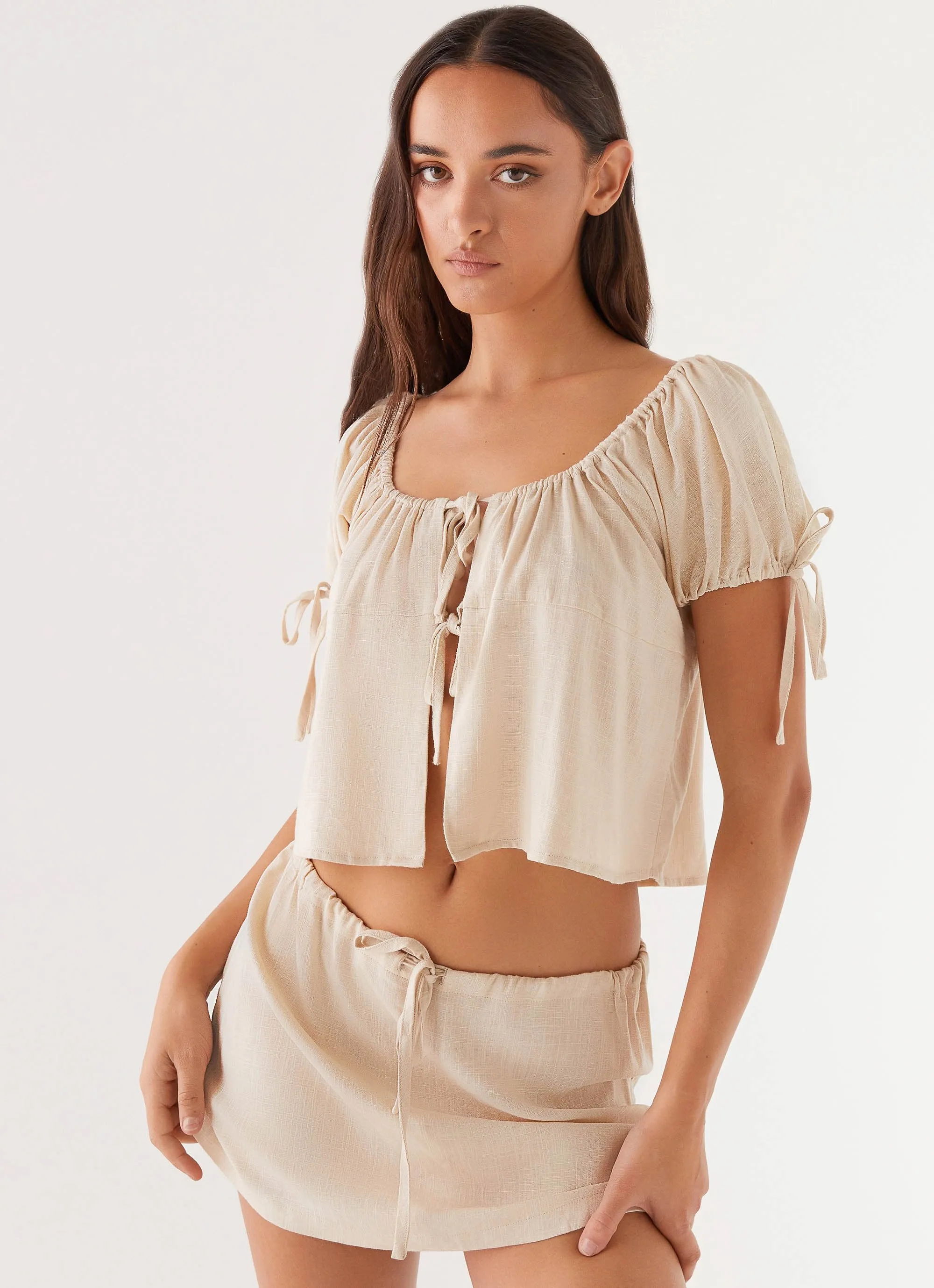 Amber Fields Linen Top - Natural