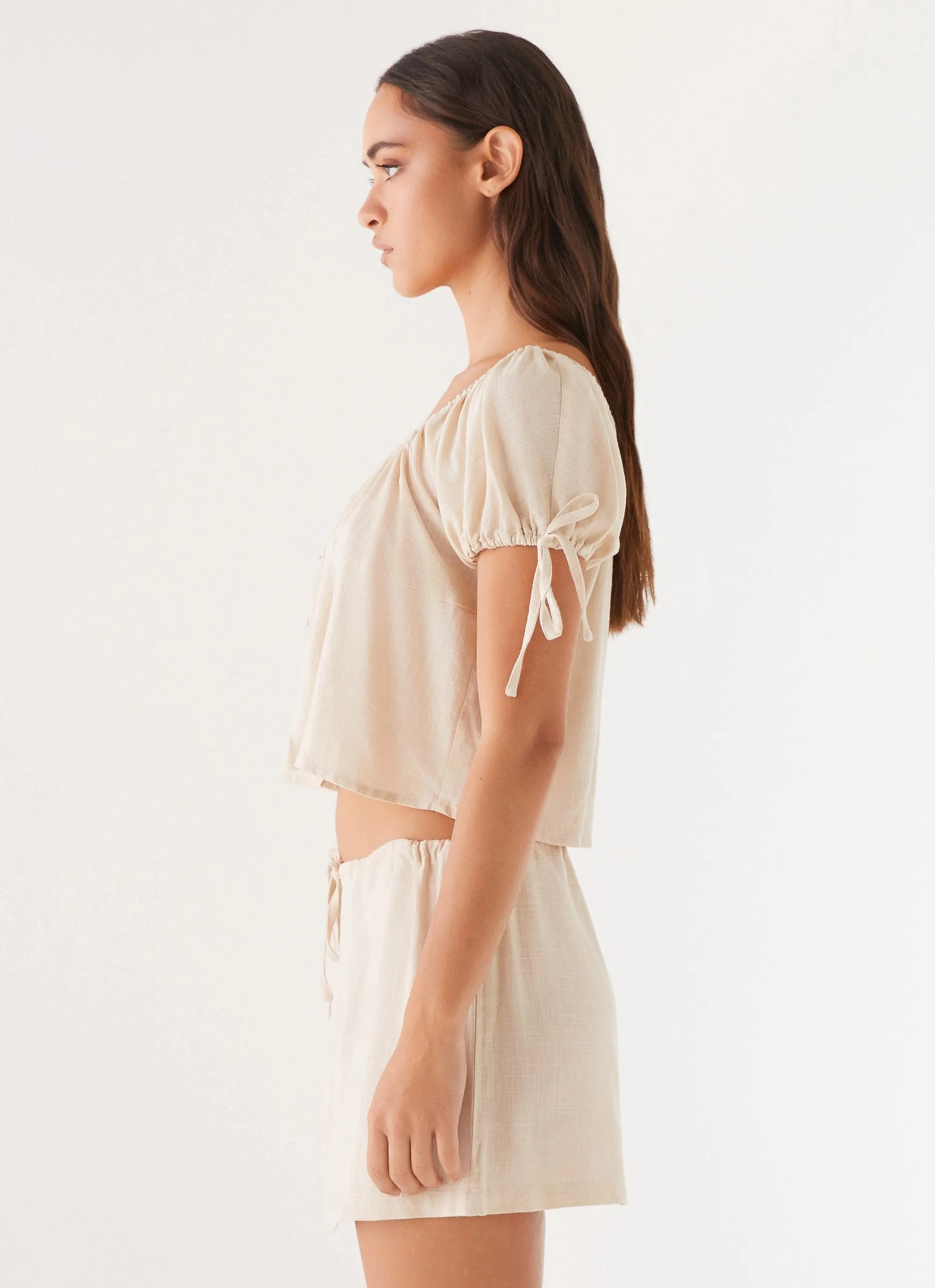 Amber Fields Linen Top - Natural