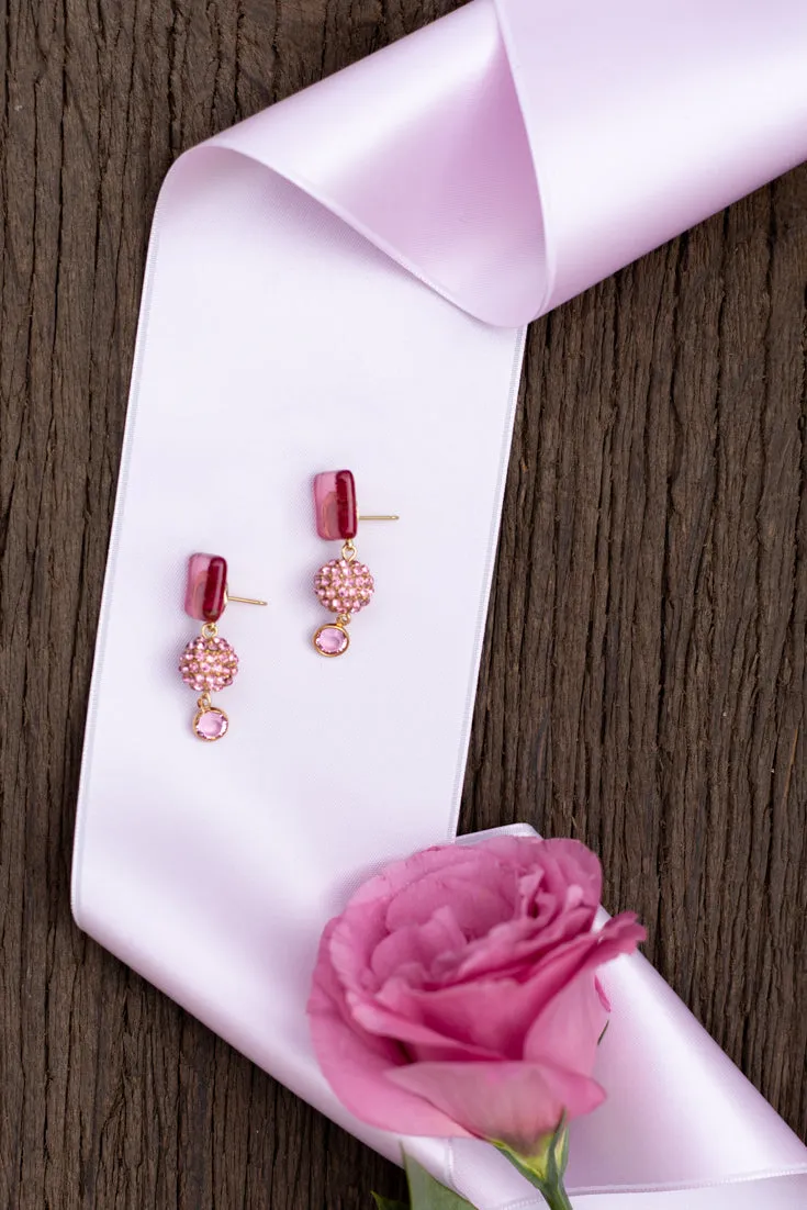 Amour Earrings in Bright Pink