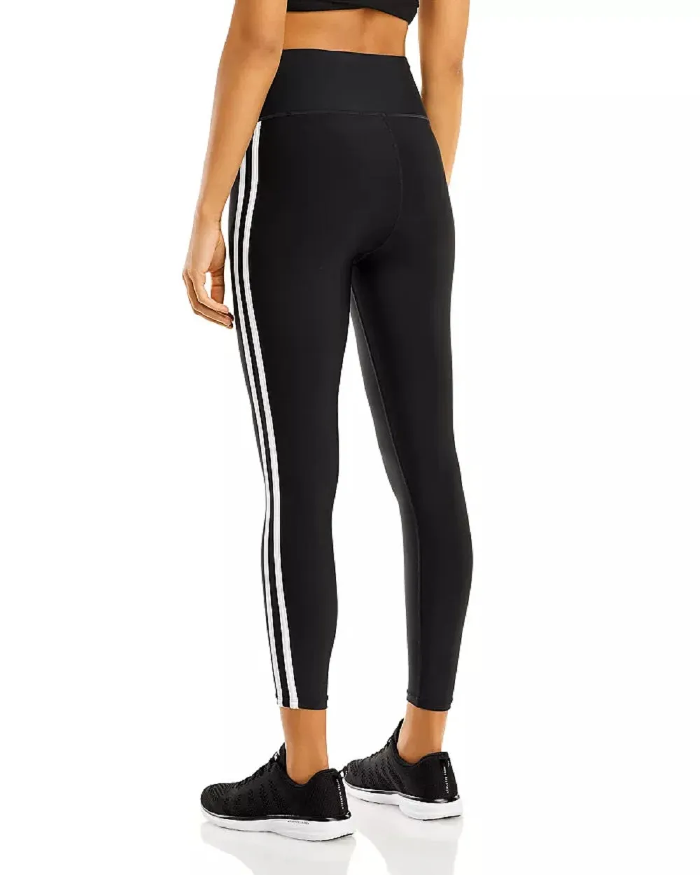 AQUA Athletic Women's Side Striped Leggings, Black, L