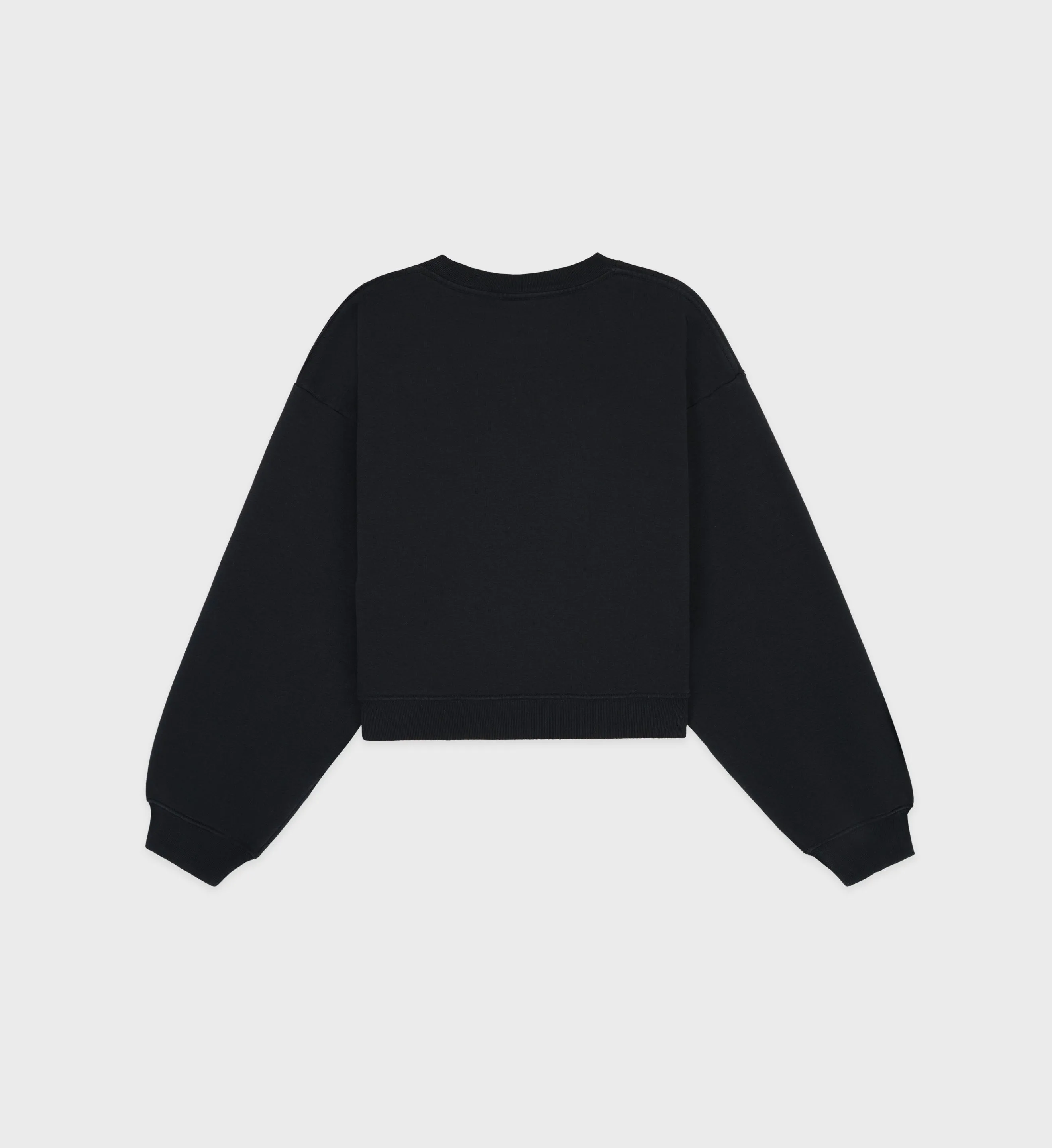 Athletic Club Cropped Crewneck - Black/Cream