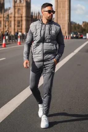 Athletic Padded Jacket Tracksuit - Grey