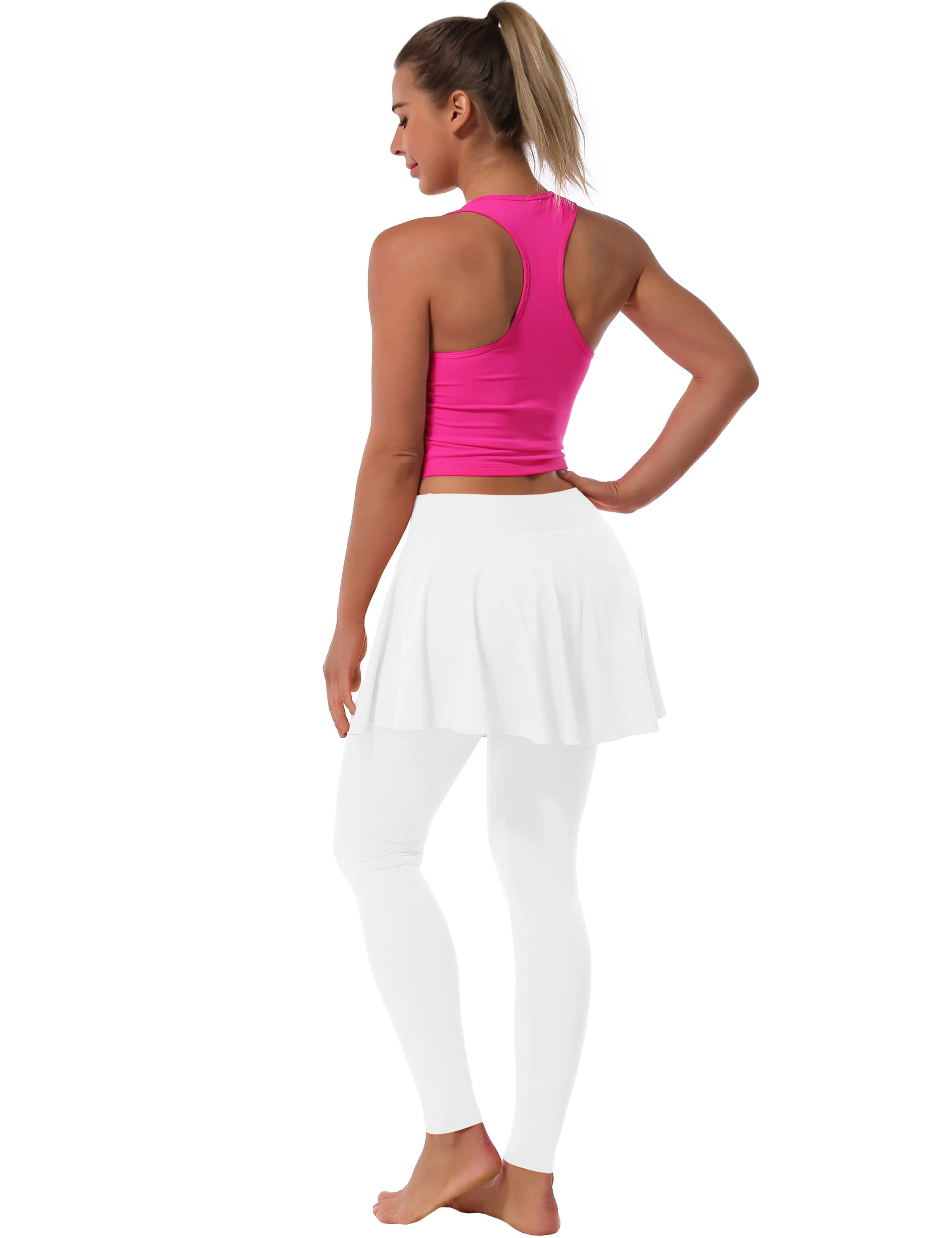 Athletic Tennis Golf Skort with Pocket Shorts white_yogastudio