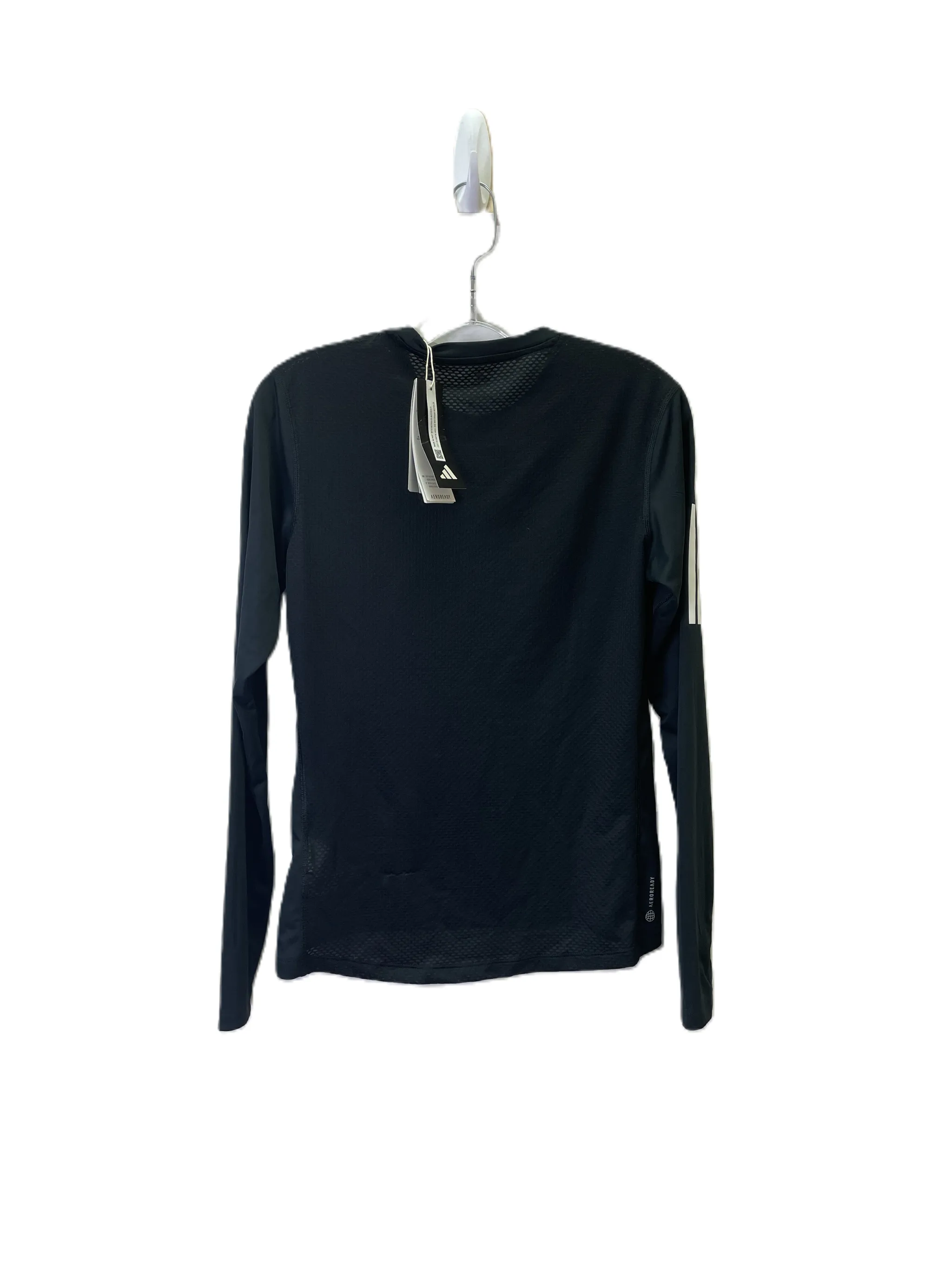 Athletic Top Long Sleeve Collar By Adidas In Black, Size: Xs