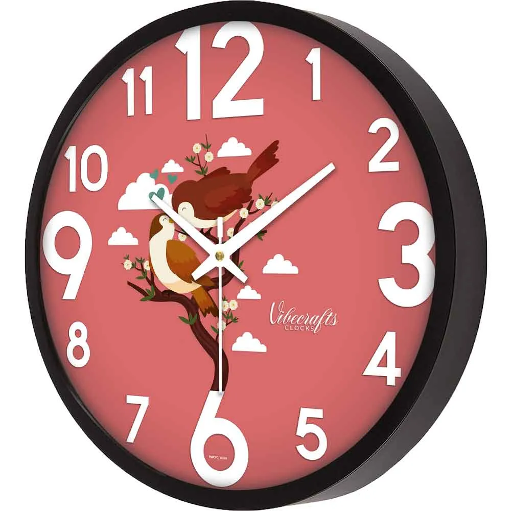 Beautiful Romantic Birds Designer Wall Clock