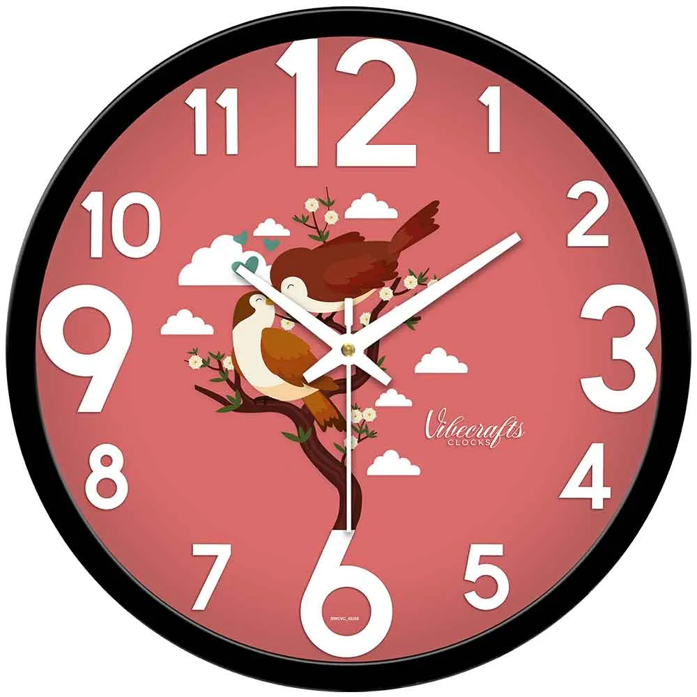 Beautiful Romantic Birds Designer Wall Clock