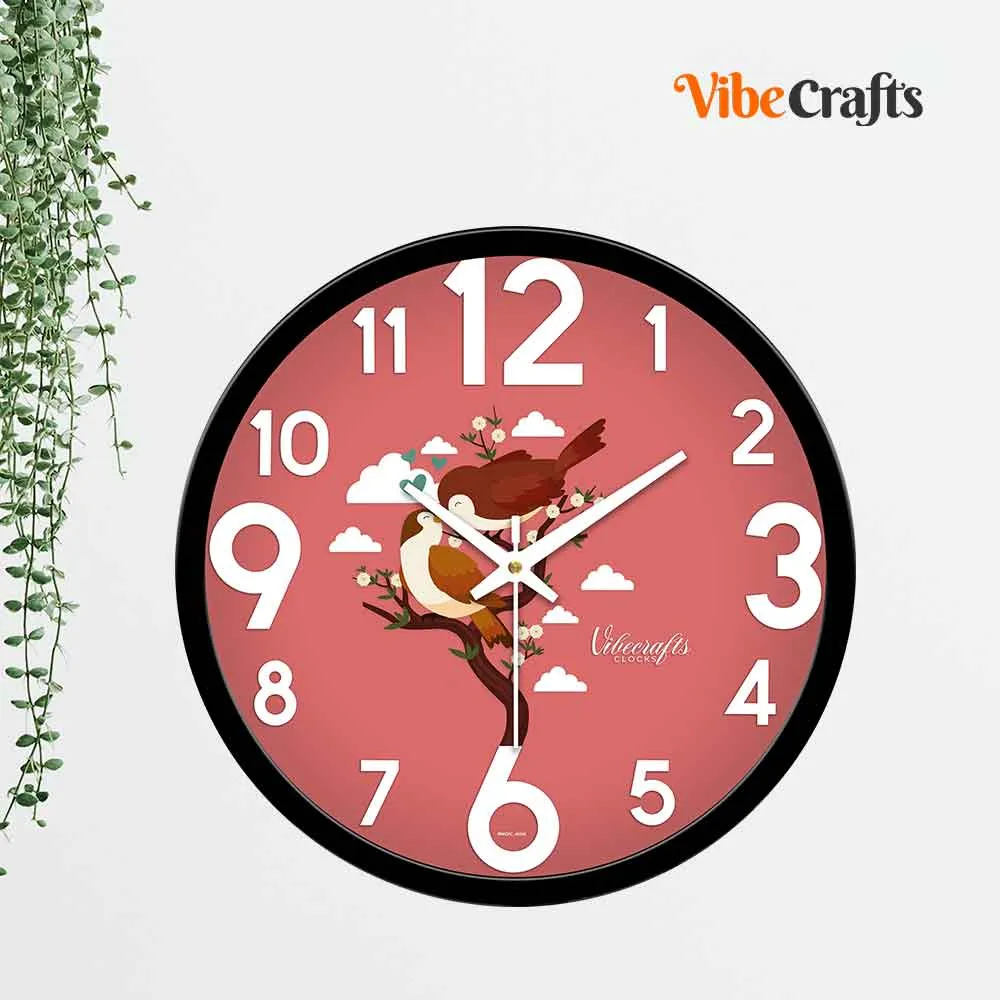 Beautiful Romantic Birds Designer Wall Clock