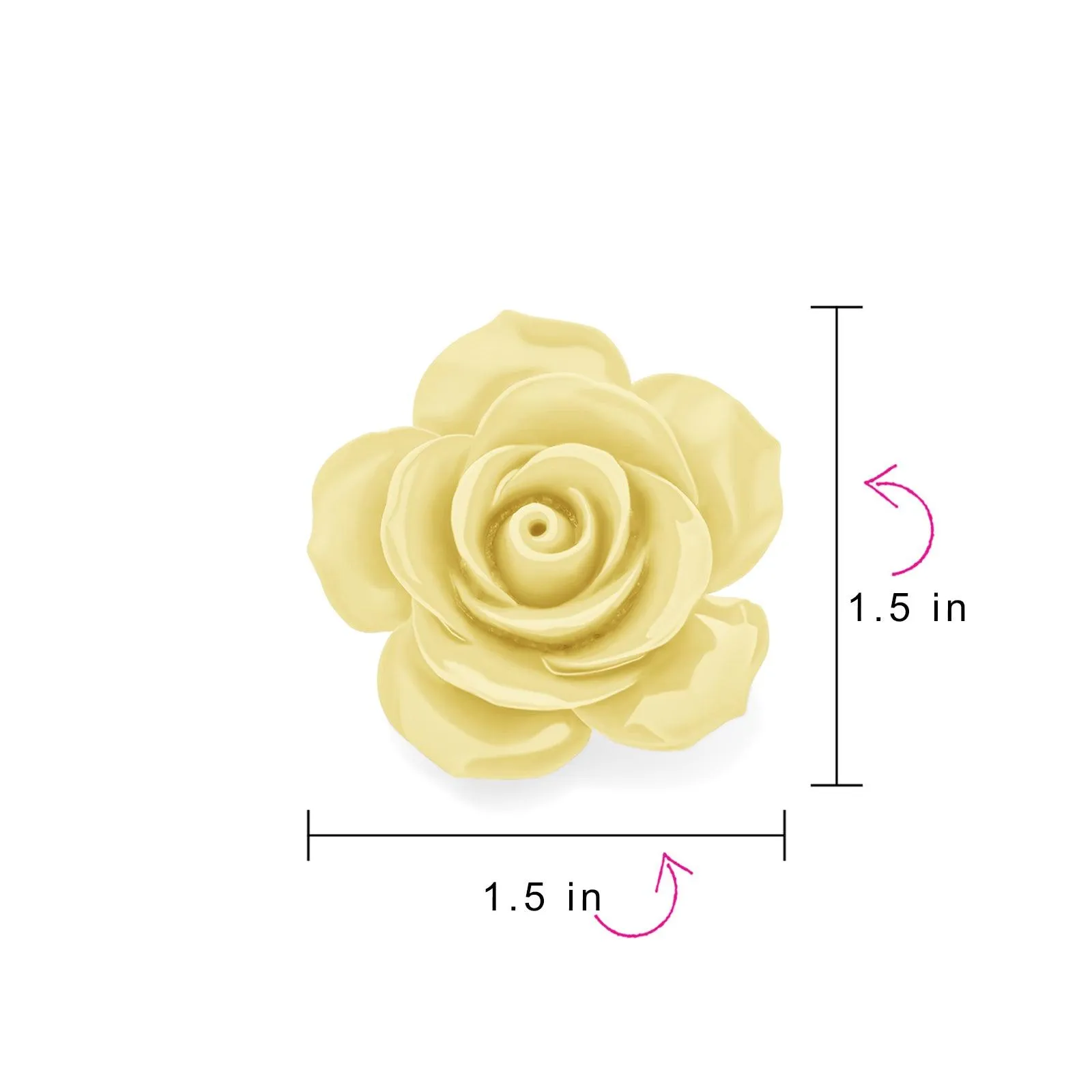 Big Romantic Floral Delicate 3D Carved Rose Flower Brooch Pin Colors