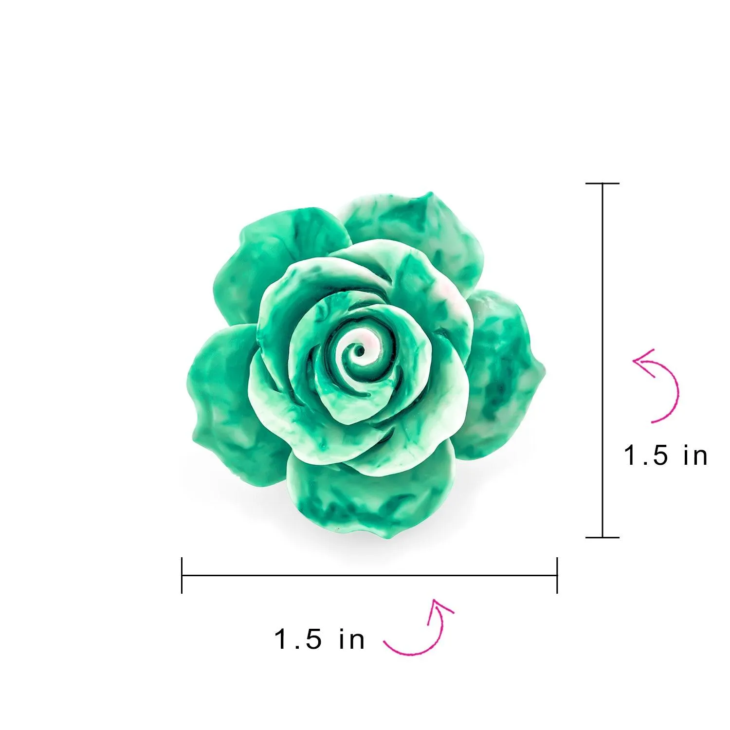 Big Romantic Floral Delicate 3D Carved Rose Flower Brooch Pin Colors