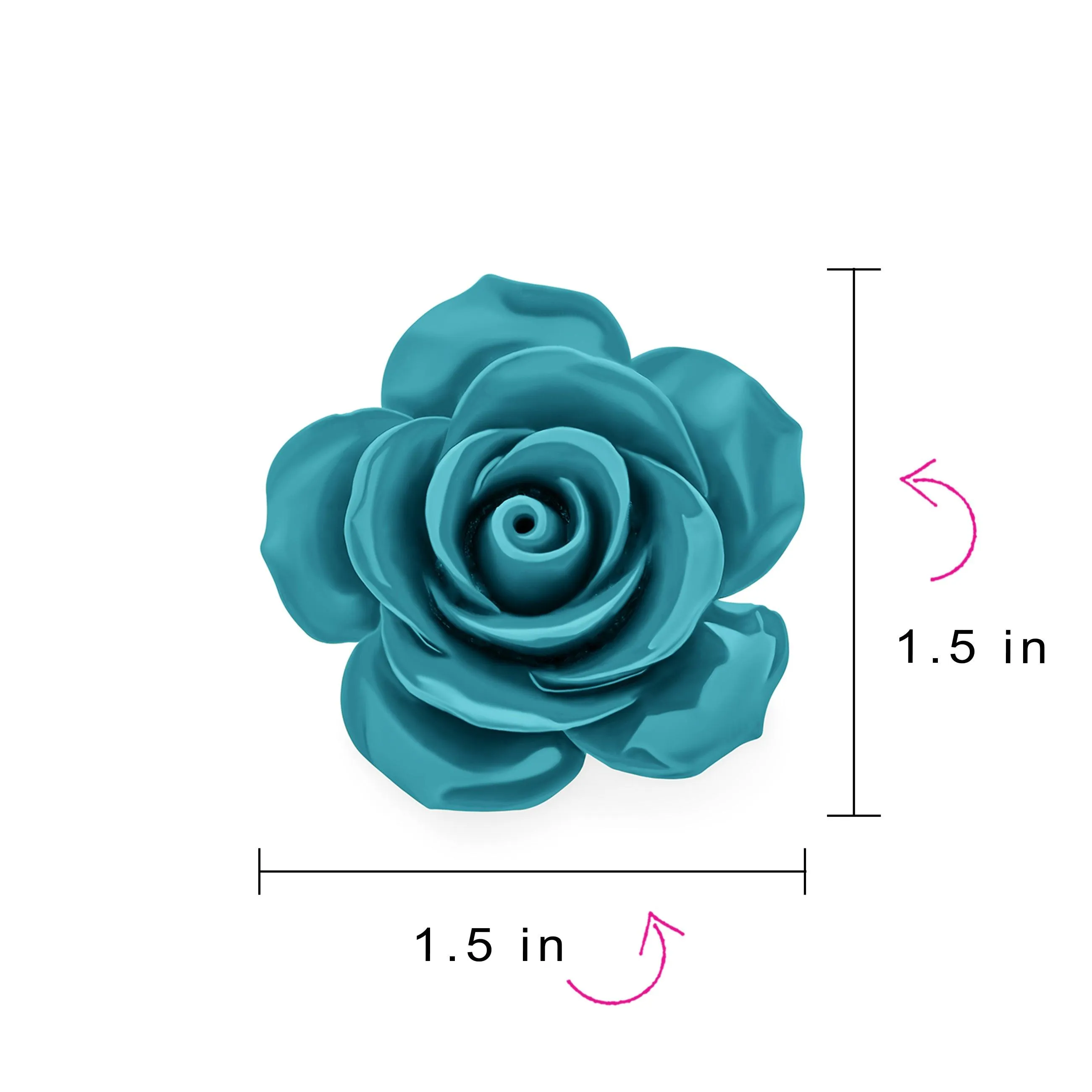 Big Romantic Floral Delicate 3D Carved Rose Flower Brooch Pin Colors