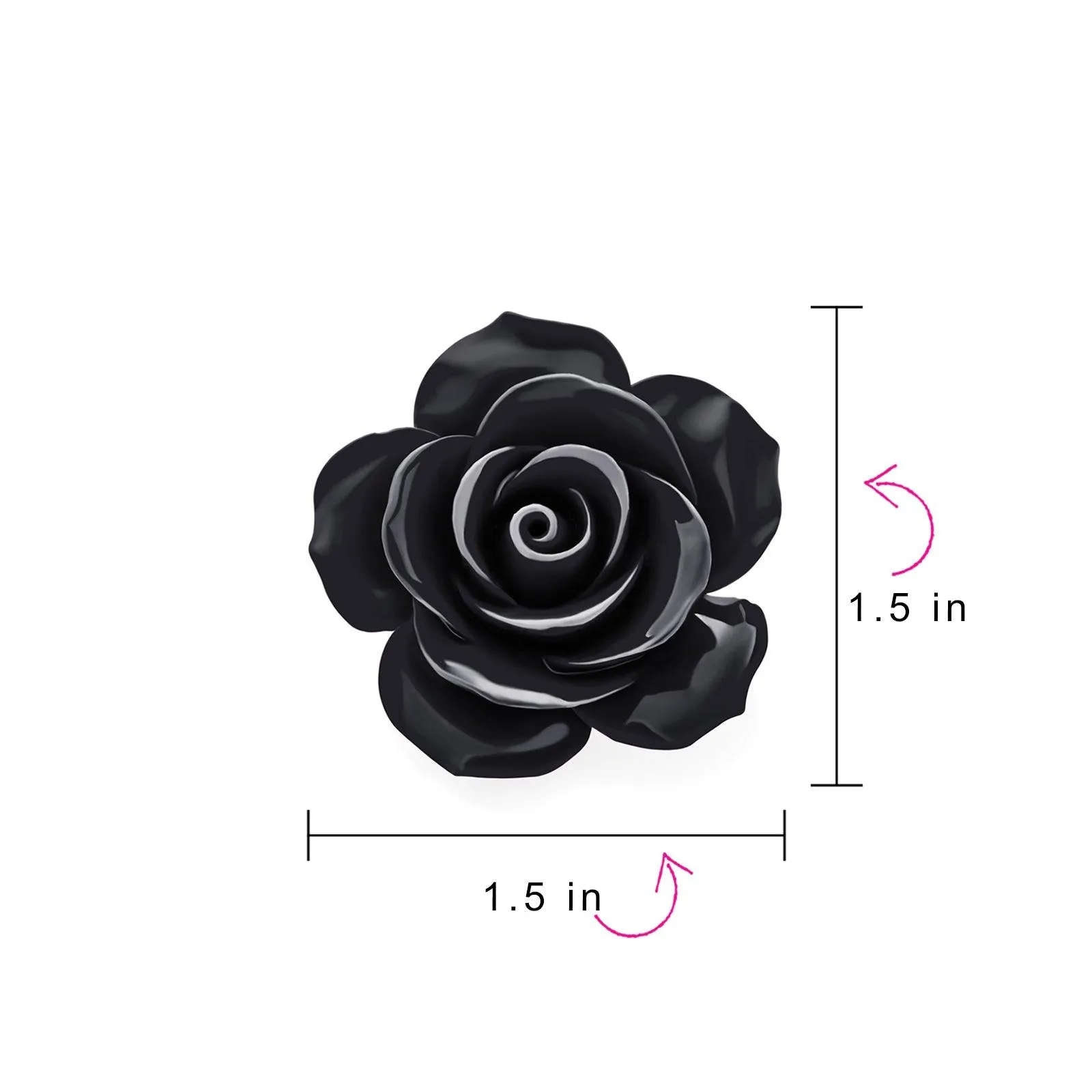 Big Romantic Floral Delicate 3D Carved Rose Flower Brooch Pin Colors