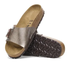 Birkenstock Womens Catalina Slide Birko Flor Graceful Taupe Regular Width