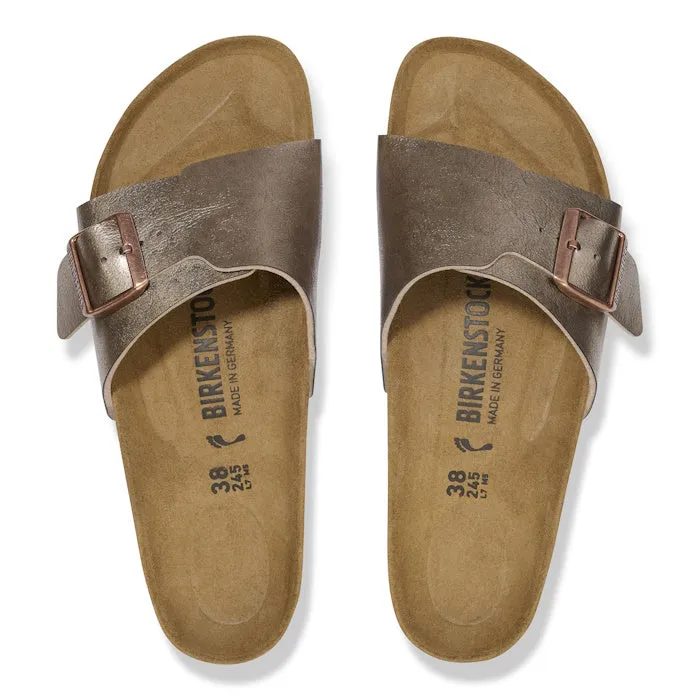 Birkenstock Womens Catalina Slide Birko Flor Graceful Taupe Regular Width