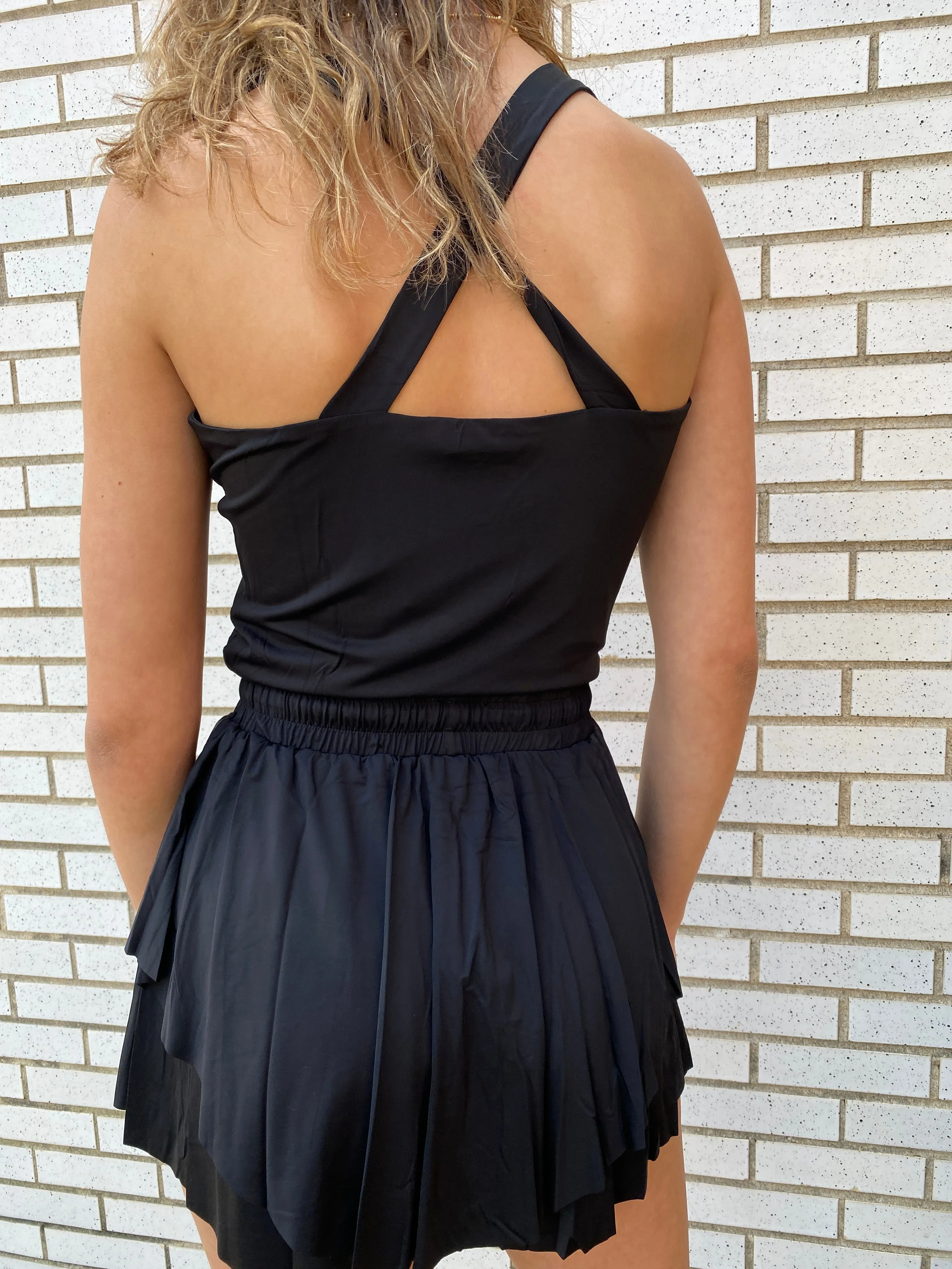 BLACK ATHLETIC ROMPER