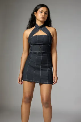 Black Gothic Chained Mini Dress