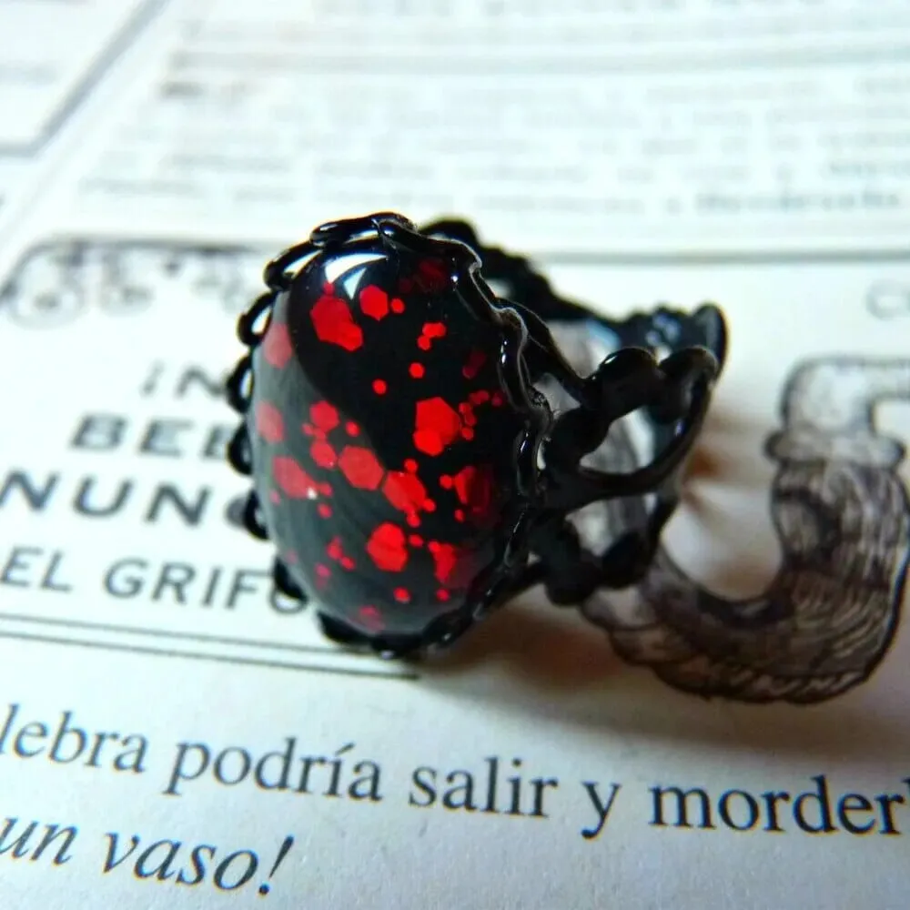 Black Gothic Resizable Ring