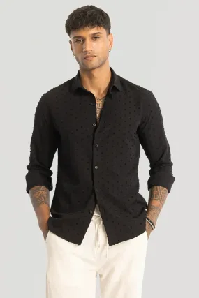 Black Textured Slim Fit Shirt