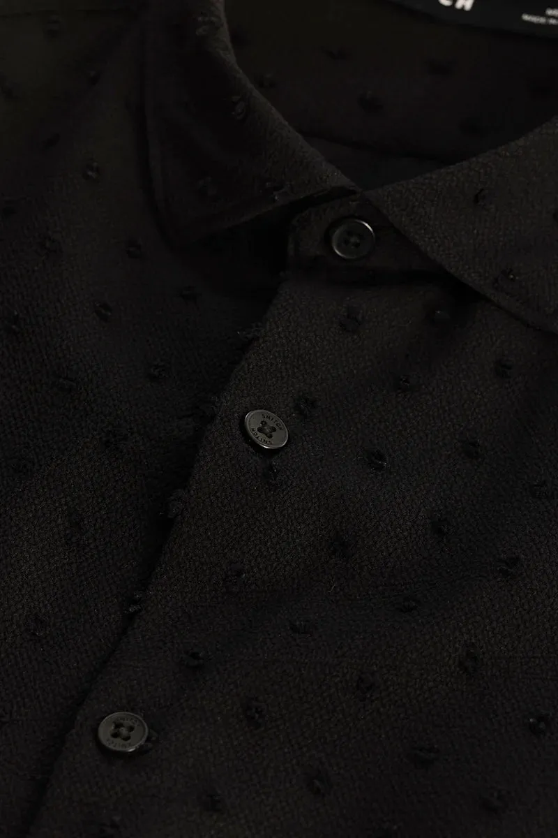 Black Textured Slim Fit Shirt