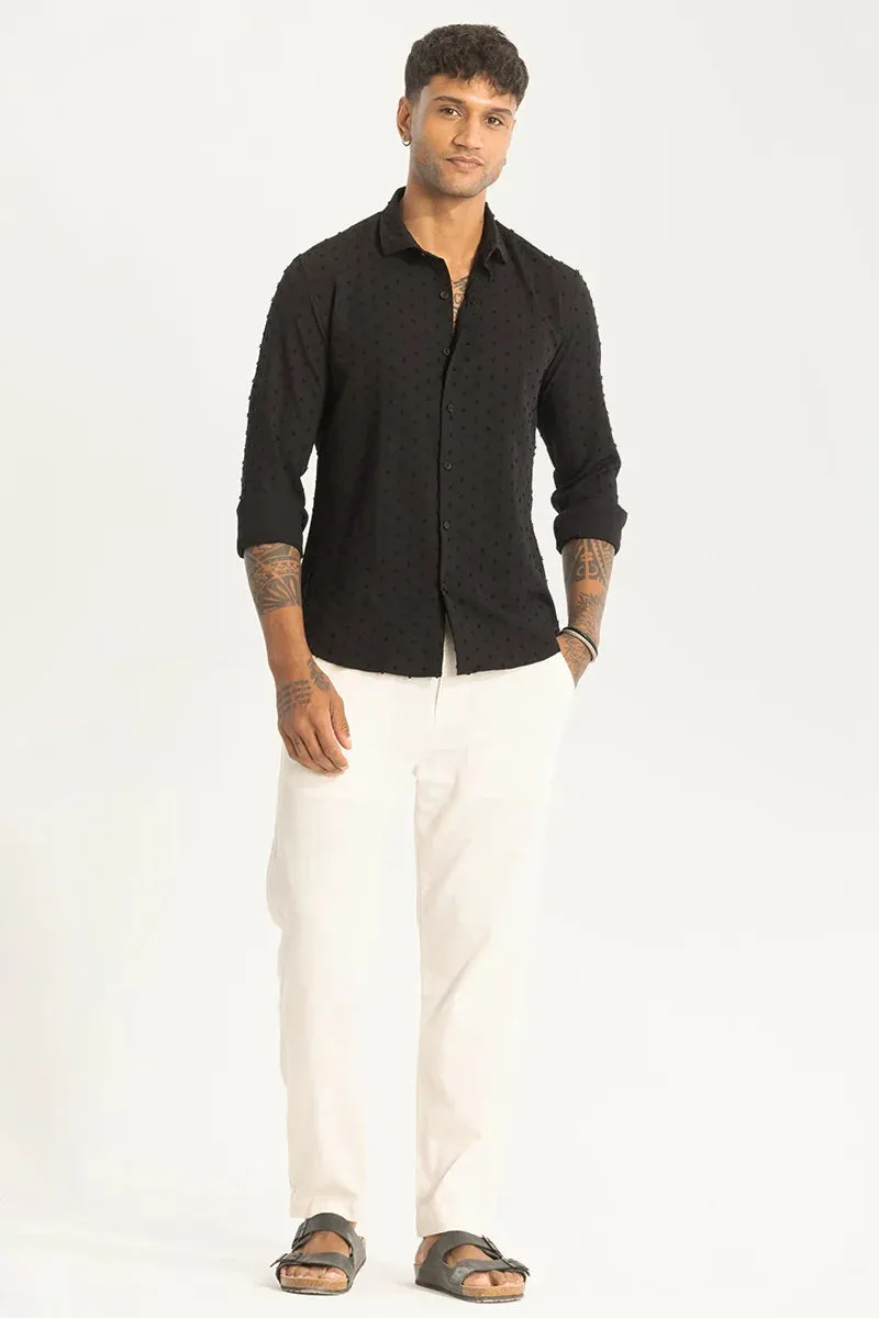 Black Textured Slim Fit Shirt