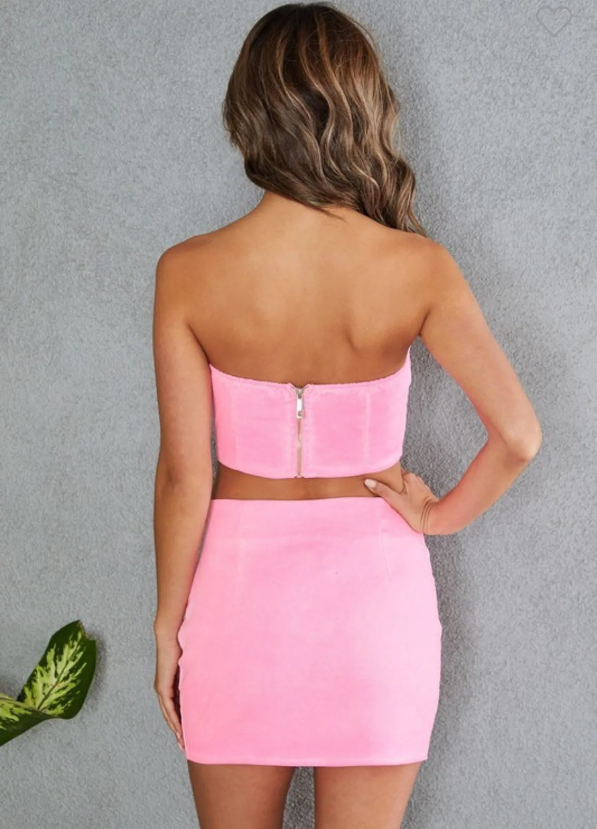 Bright pink bandeau top