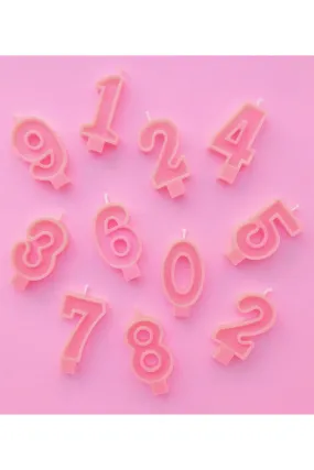 Bright Pink Number Candles