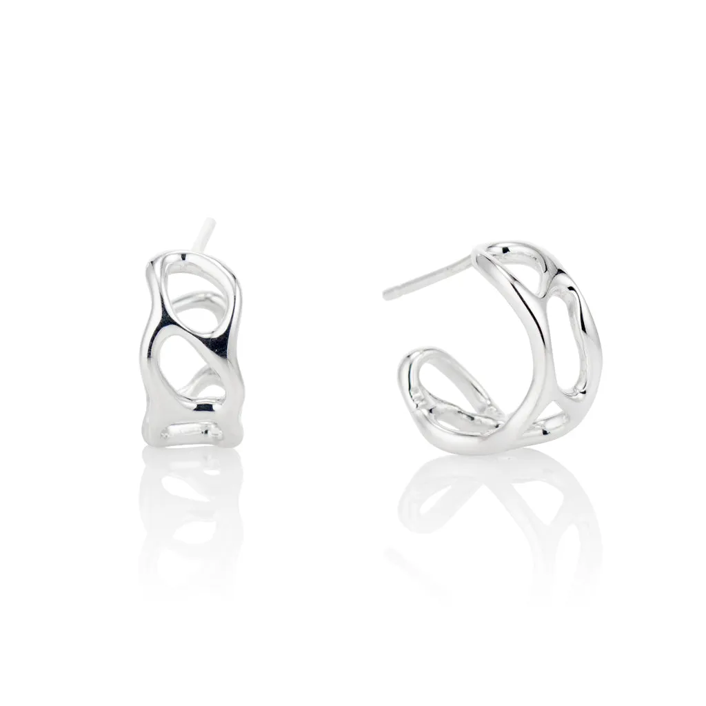 Bright White Anguilla Hoop Earrings