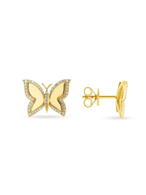 Brit Butterfly Stud Earrings 14K