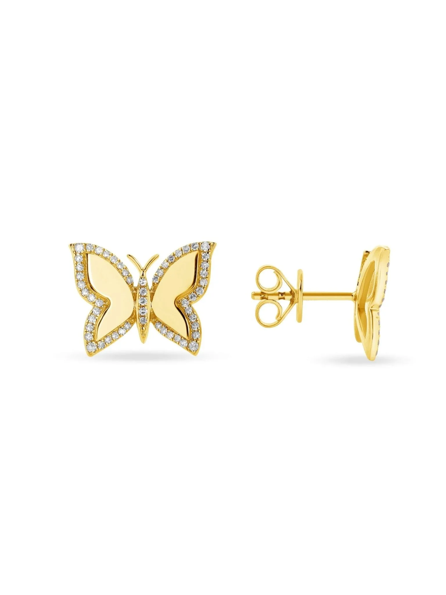 Brit Butterfly Stud Earrings 14K