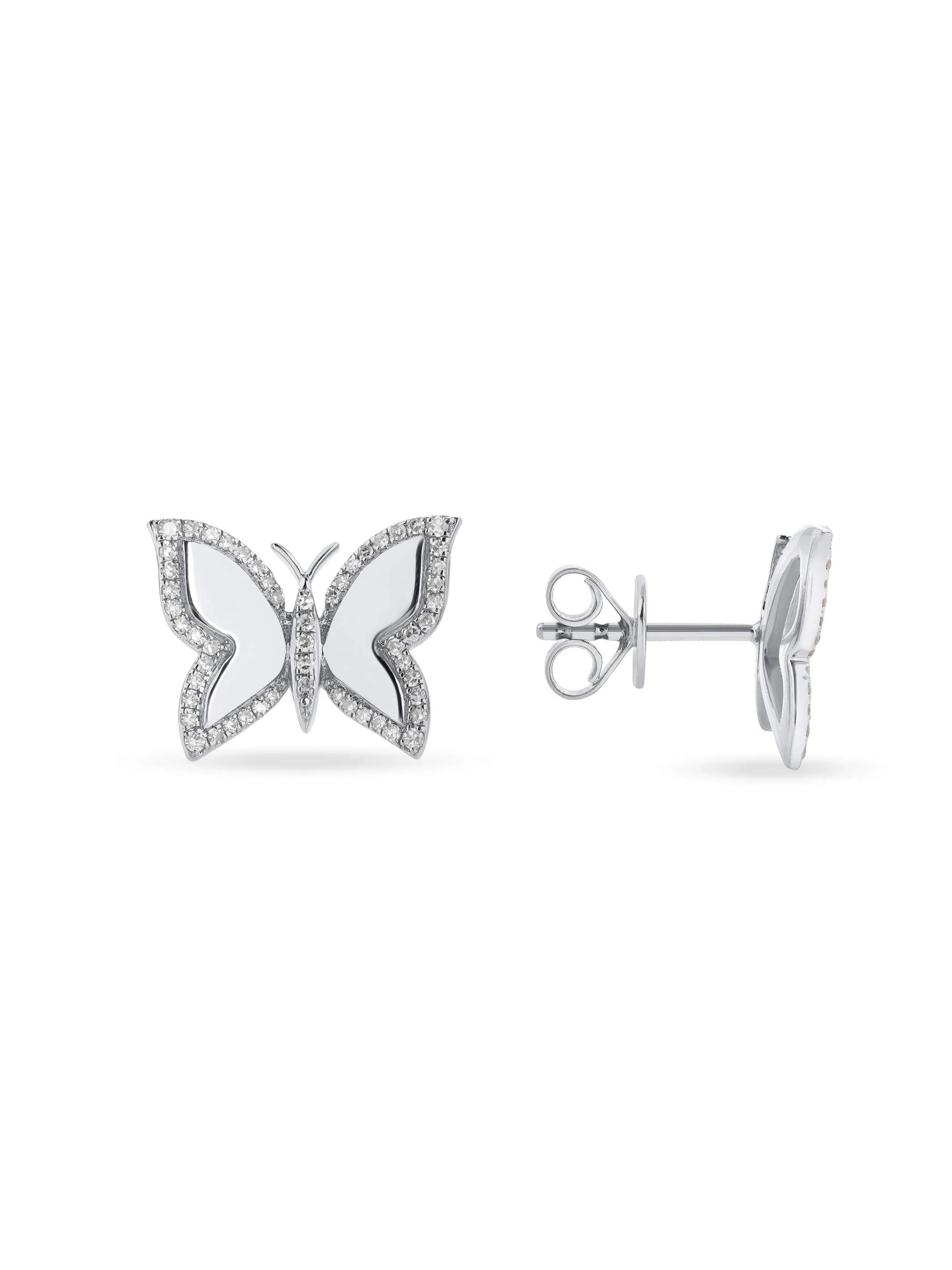 Brit Butterfly Stud Earrings 14K