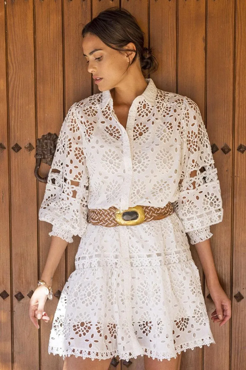 Broderie Anglaise Shirt Dress Graceful