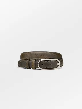 Crushed Slim Leather Belt