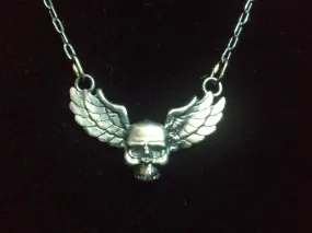 Dark Gothic Winged Skull Pendant-UDINC0115