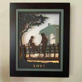 Decorative Wooden Multilayer Designer Frame - Romantic Couple - Wall Decor