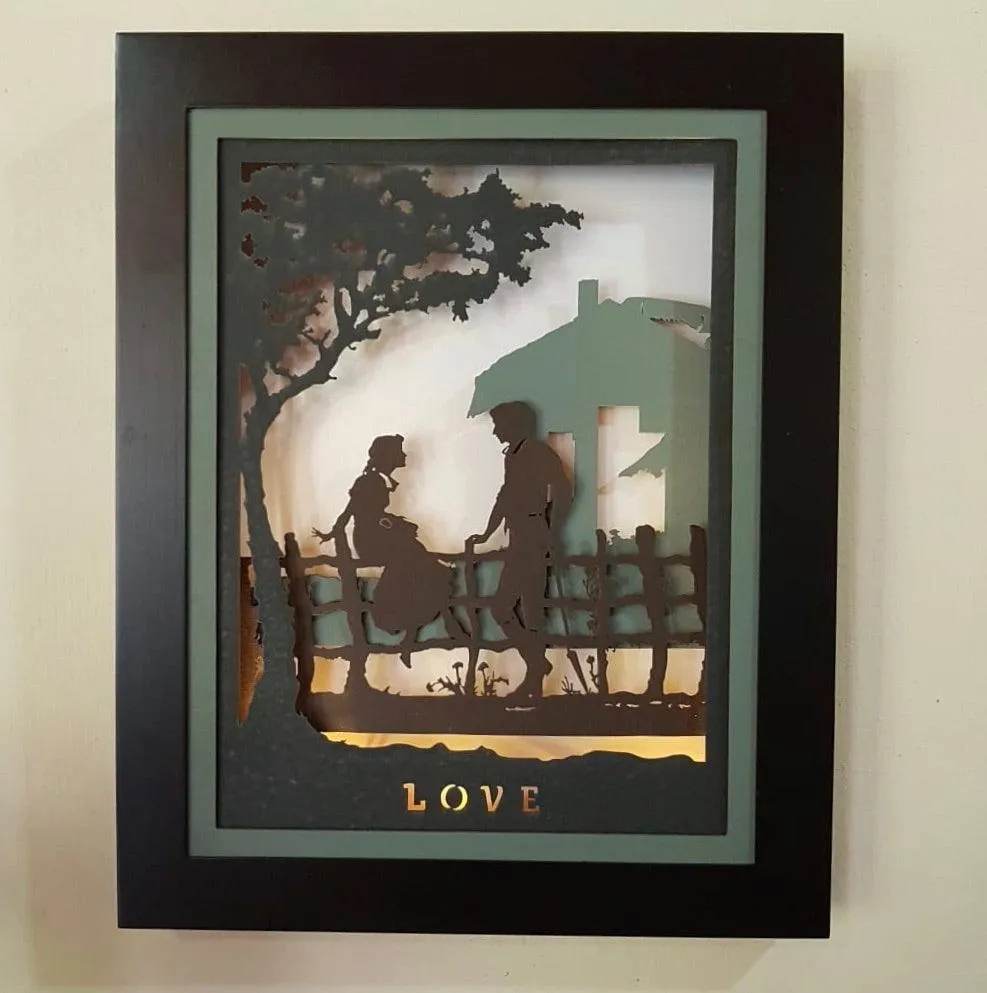 Decorative Wooden Multilayer Designer Frame - Romantic Couple - Wall Decor