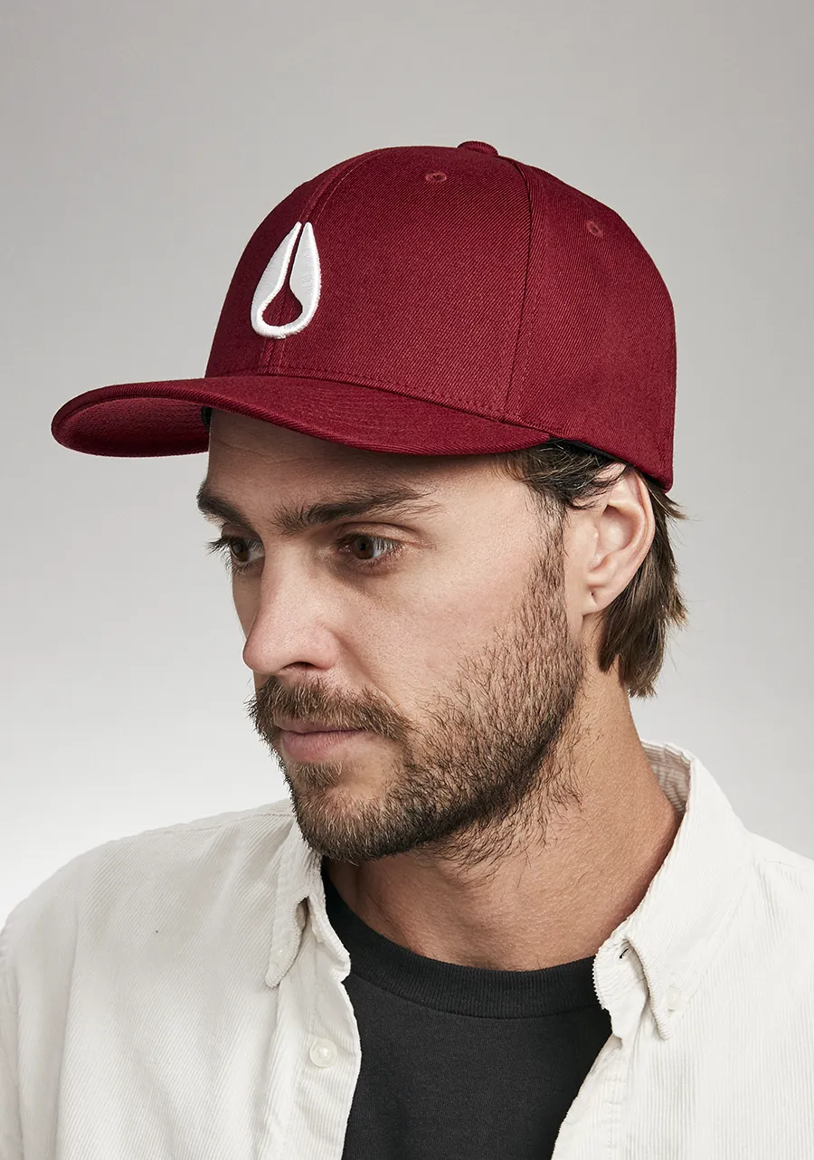 Deep Down Flexfit Athletic Fit Hat - Burgundy / White