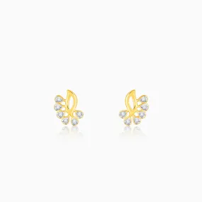 Gold Graceful Curve Diamond Earrings