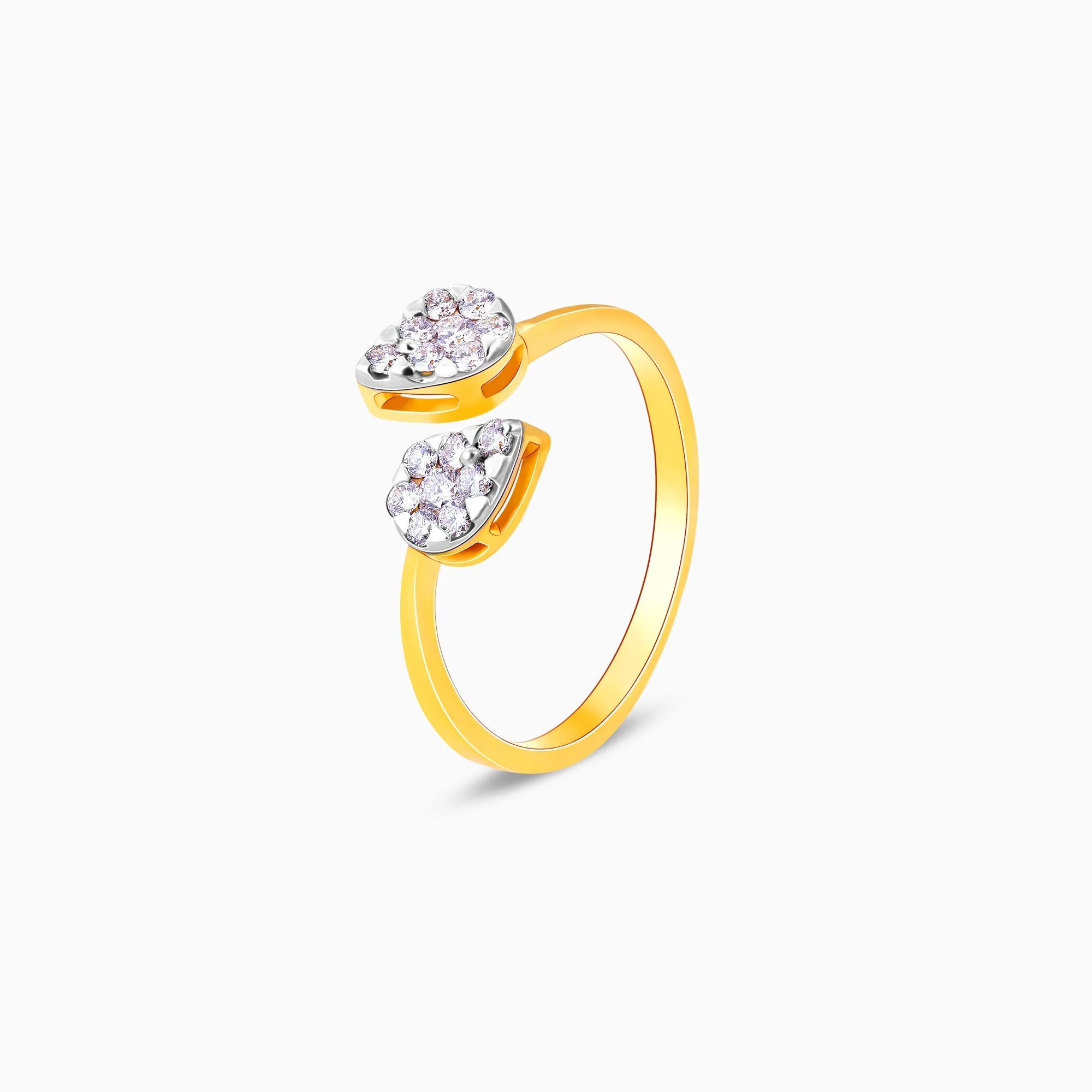 Gold Graceful Leaf Diamond Ring