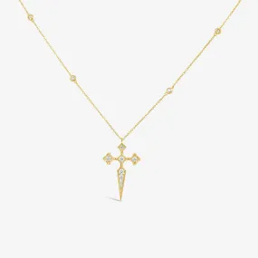 Gothic Cross & Diamond by the Yard Necklace