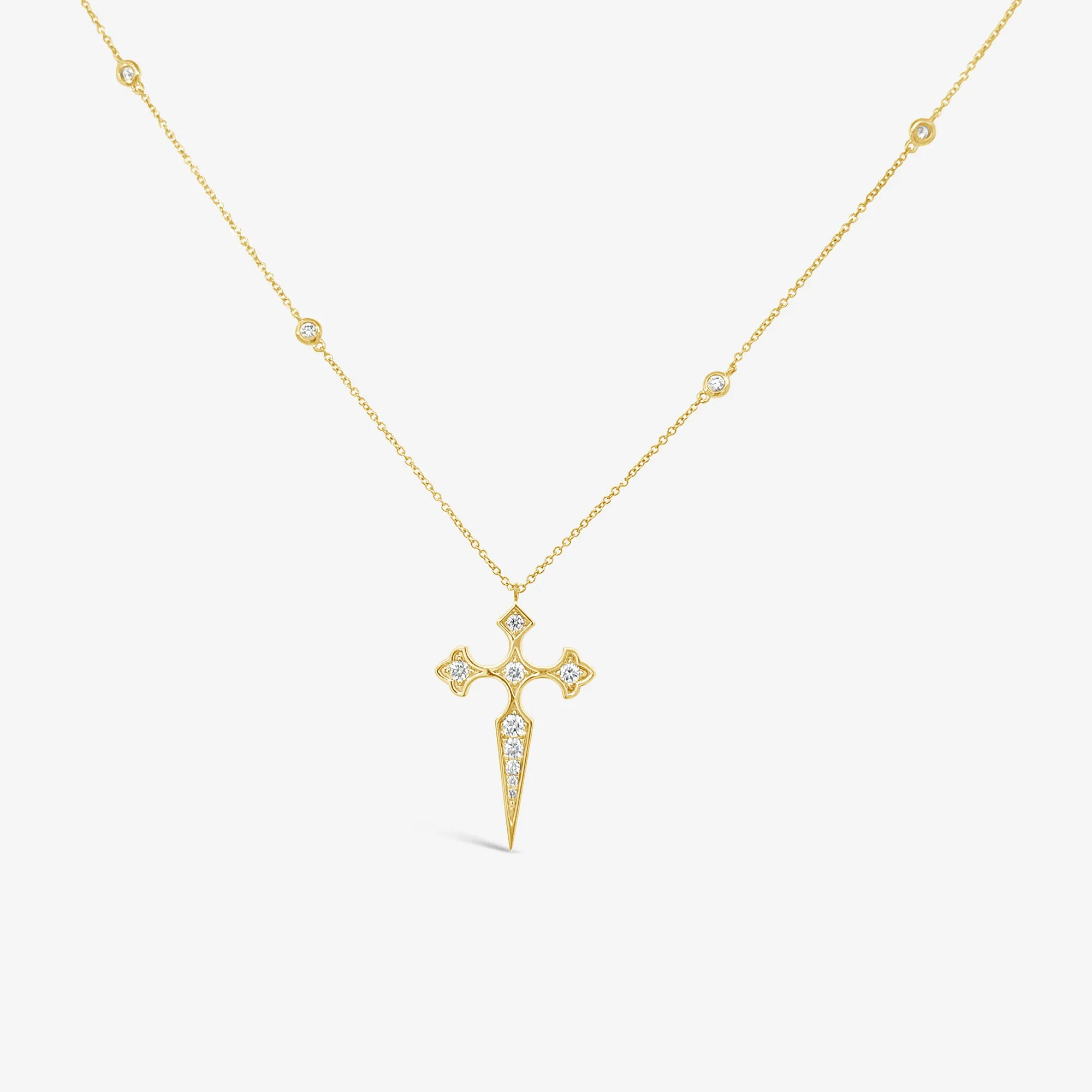 Gothic Cross & Diamond by the Yard Necklace