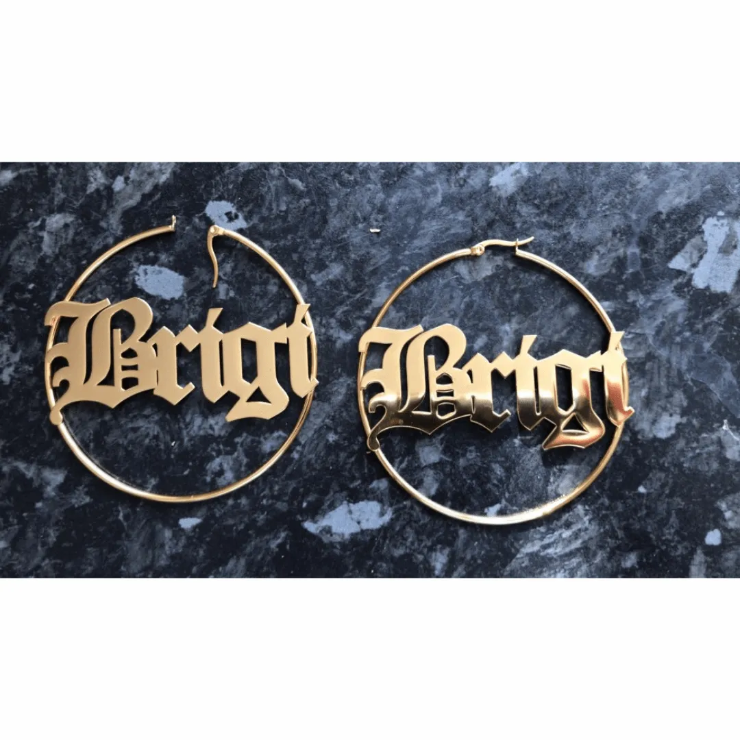 Gothic Custom Hoop Earrings