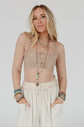 Graceful Lace Top - Nude