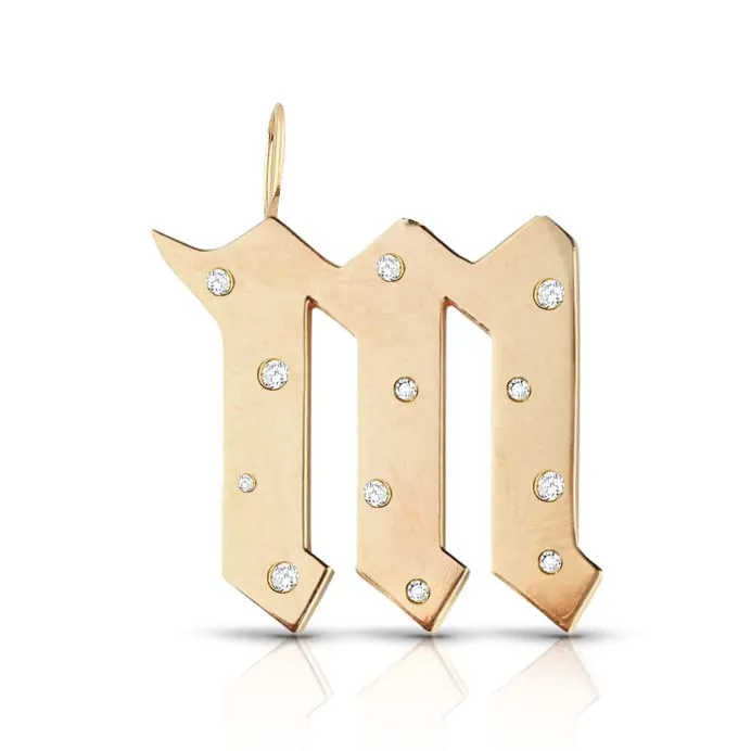 Inlay Solid Gothic Initial Charm